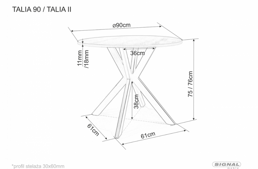 Стіл обідній Talia 90 186 фото
