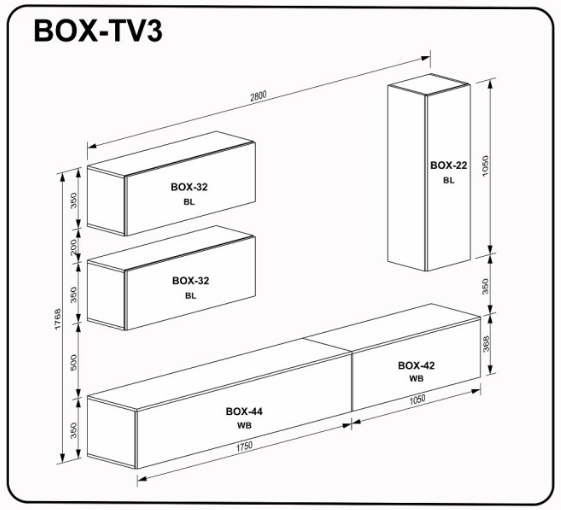 Вітальня "BOX-TV3" 634 фото