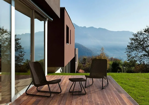 Набір пластикових садових меблів Rio Patio Set 211426 коричневий 1059 фото