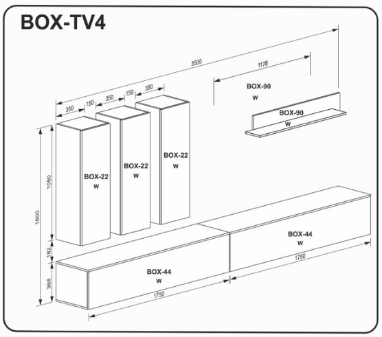 Вітальня "BOX-TV4" 641 фото